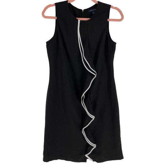 Tommy Hilfiger Women's Size 6 Black & White Sleeveless Ruffle Dress - Picture 1 of 6
